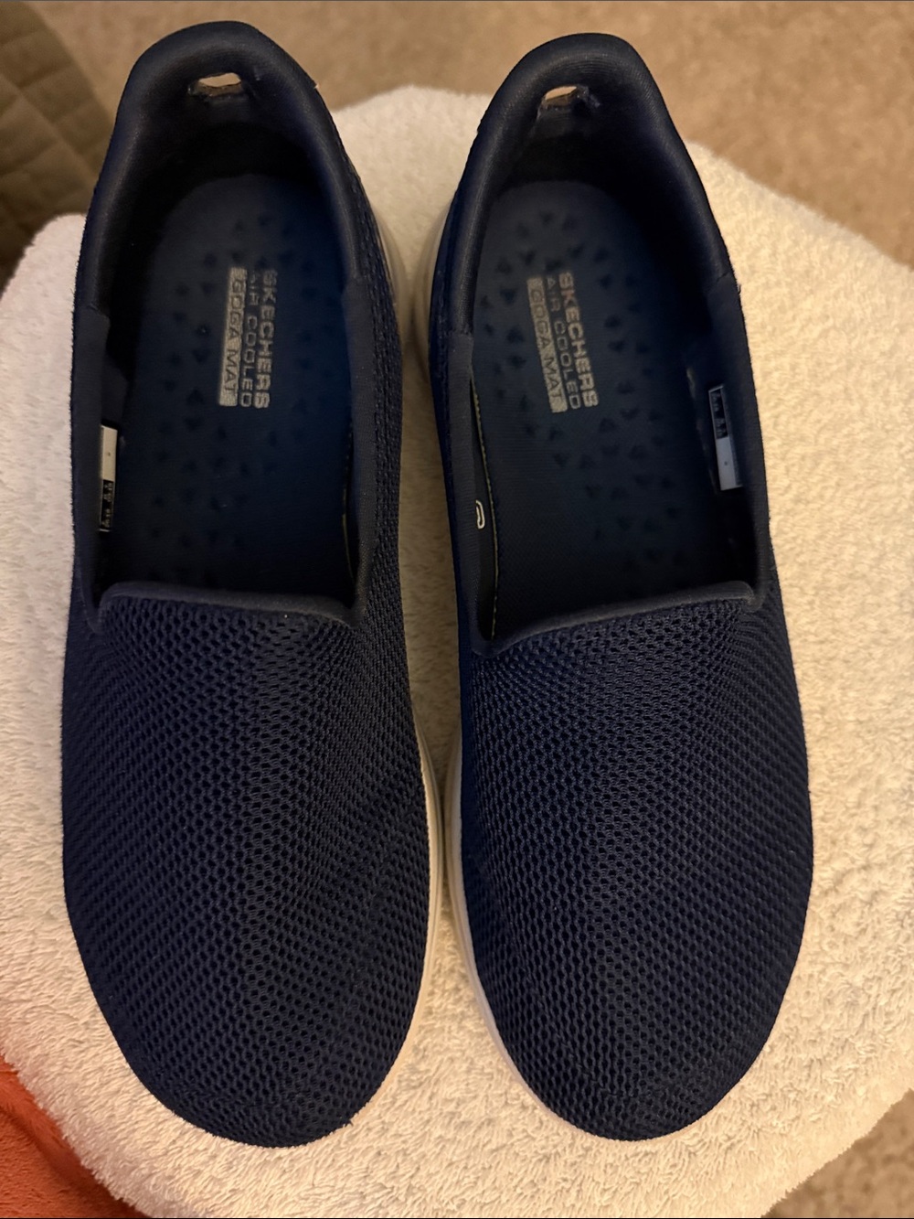 Skechers Navy Slip-On Mesh Loafers